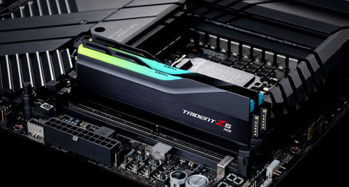 G.Skills Trident Z5 RGB 32GB (2x16GB) DDR5 PC5-51200 6400MHz CL32-39-39-102 1.40V Intel XMP 3.0 gaming ram memory - black G.Skills Trident Z5 RGB 32GB (2x16GB) DDR5 PC5-51200 6400MHz CL32-39-39-102 1.40V Intel XMP 3.0 gaming ram memory - black